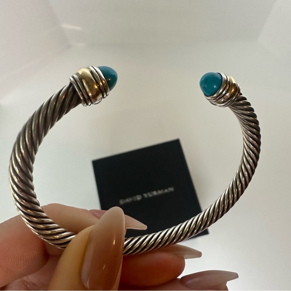 David Yurman | Classic Cable Bracelet | 14k Yellow Gold & Turquoise